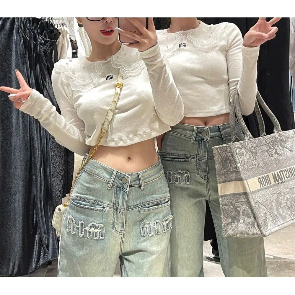 『XS-XL』新登場 韓国系 レトロ デニム ファッション ハイウエスト 合わせやすい 細見せ 女 ボトムス