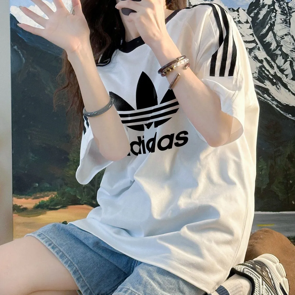 『M-3XL』春夏 100%コットン ゆったり カジュアル 使いやすい 半袖Tシャツ