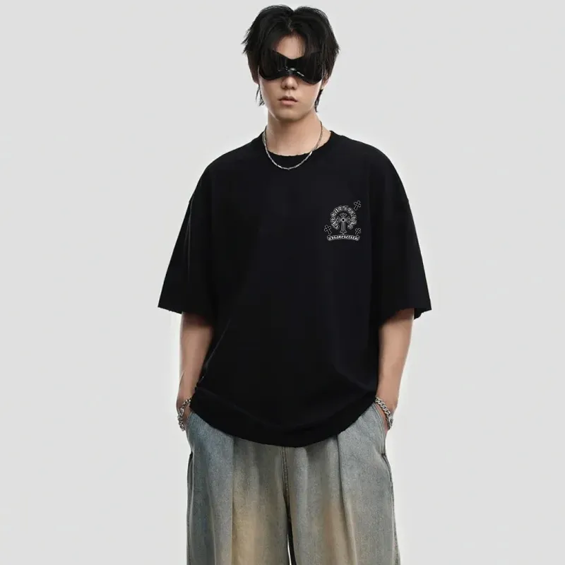 『S-4XL』話題沸騰中 おすすめ 質感のいい ストリート ノームコア プリント  Tシャツ