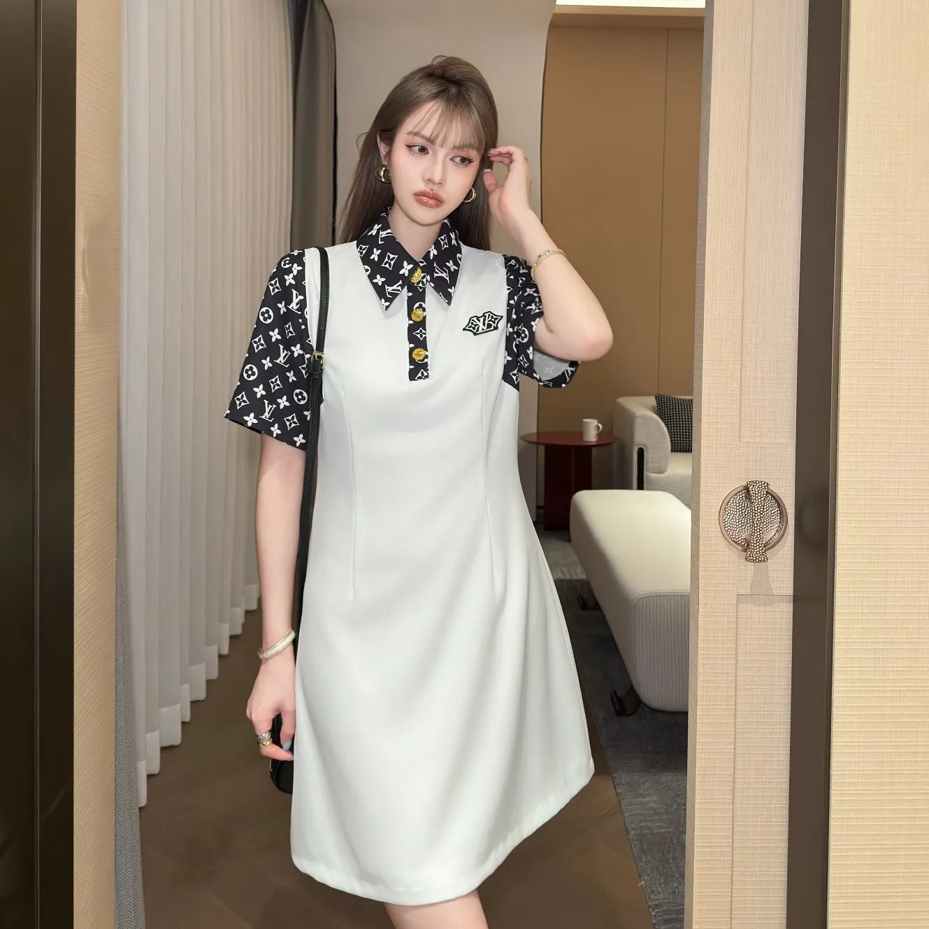 『S-L』こなれ感たっぷり クラシック 上質な素材 着せやすい ワンピース