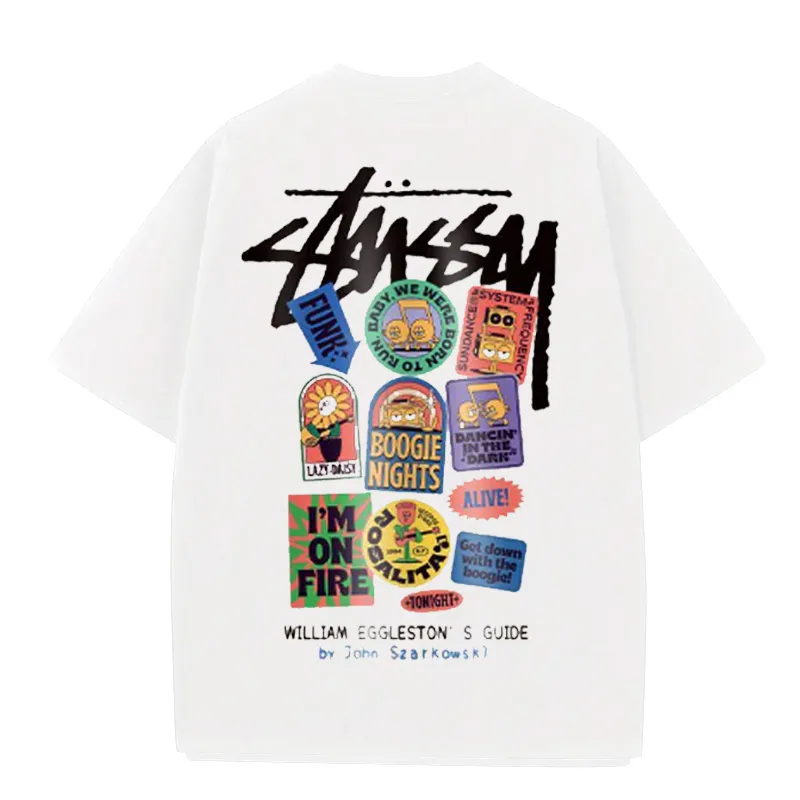 カジュアル ファッション 2色選べる メンズ POLOネック プリント 配色 プルオーバー Ｔシャツ
