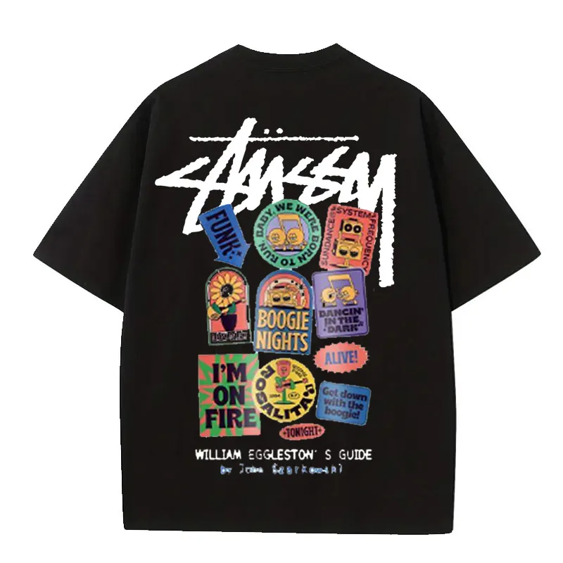 カジュアル ファッション 2色選べる メンズ POLOネック プリント 配色 プルオーバー Ｔシャツ