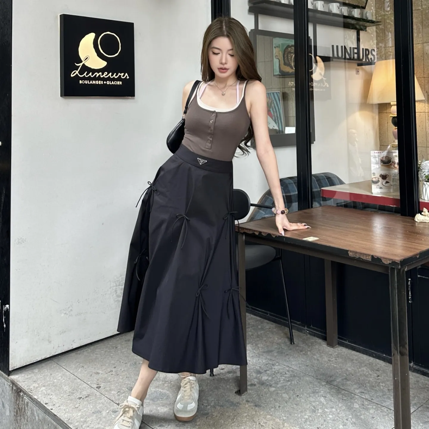 『S-L』存在感抜群 二色選べる 目を引くデザイン カジュアル 合わせやすい スカート